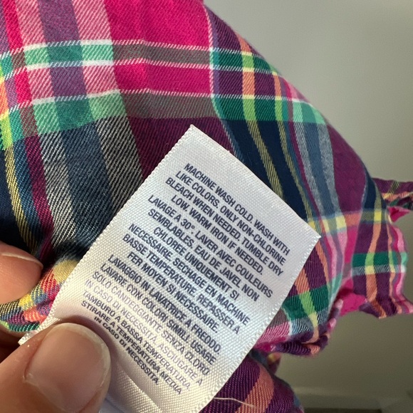POLO Ralph Lauren Pink Multicolour Plaid Tartan Dress Preppy Fall Size 5 Girls - Picture 6 of 9